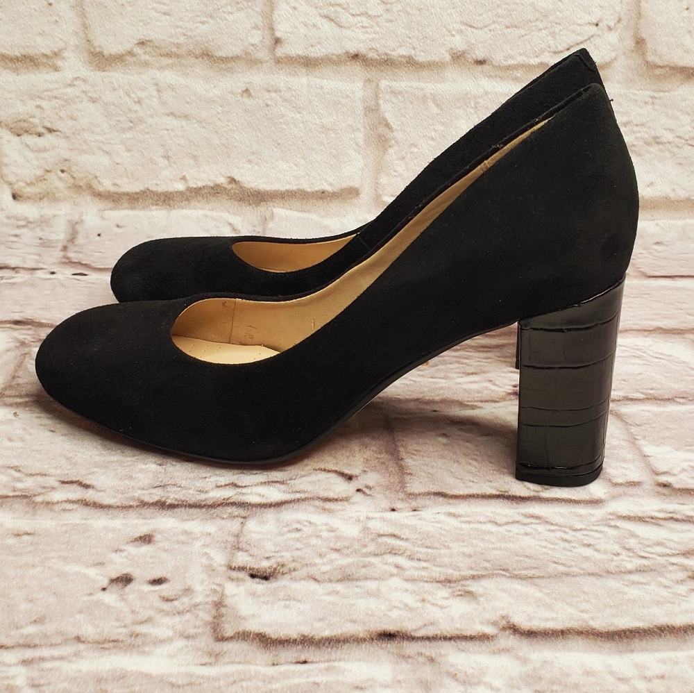 Clarks Gabriel Mist heels shoes black size 9 suede